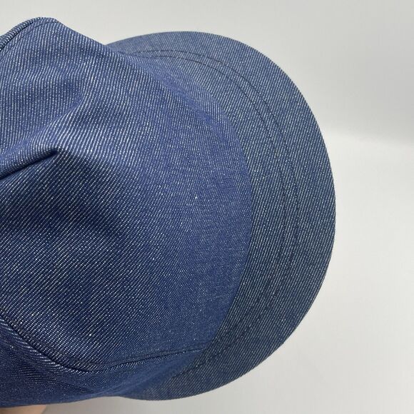 Vintage Denim Short Brim Jean Snapback Hat Cap Rare 1980s Made In The USA - Picture 7 of 11